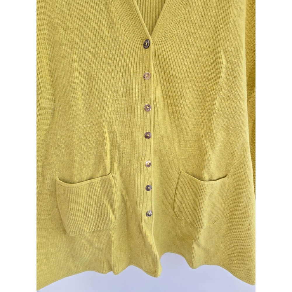 Mansted Sweater Cardigan Knit Button Up Mustard Yellow Old Money Quiet Luxury - Picture 5 of 16
